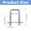 Mellewell 4 Sets M8 Square U Bolts, U Bolts 50mm (2") Width 80mm (3.15") Length, Zinc Plated Carbon Steel U Bolt with Nuts, Plate and Washers (50 x 80mm)