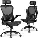 GTPLAYER Office Chair, Home Ergonomic Desk Chair with High Back Mesh, Mesh Office Computer Desk Chairs with Adjustable Lumbar Support, Rolling Work Swivel Task Chairs with 3D Armrests and Headrest