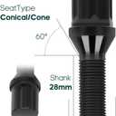 SCITOO 20Pcs M12x1.25 Wheel Lug Bolts 12x1.25 Lug Nut Bolts Shank Length 28mm with 2 Key Fit for Jeep for Cherokee for Renegade,for Fiat 500X 500L,for Chrysler 200,for Dodge Dart,for Alfa Romeo 4C