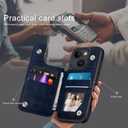 DJDUCK Designed for iPhone 14 Case Wallet with Card Holder, [Magnetic Clasp Cover] [RFID Blocking Leather Protection] Shockproof Women Men Cases 6.1 Inch for Apple 14 Dark Blue