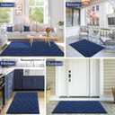 hicorfe Front Door Mat Outside Entrance,32"x40" Absorbent Muddy Dirt Resist Welcome Door Mats Outdoor Indoor,Stain and Fade Resistant,Non Slip Backing Entry Mat Doormat for Entryway(Navy Blue)