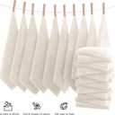MOONQUEEN Ultra Soft Premium Washcloths Set - 12 x 12 inches - 24 Pack - Quick Drying - Highly Absorbent Coral Velvet Bathroom Wash Clothes - Use as Bath, Spa, Facial, Fingertip Towel (Cream)