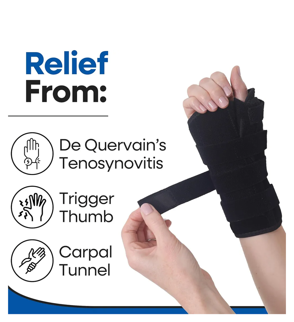 Thumb Spica Splint & Wrist Brace | Both a Wrist Splint & Trigger Thumb Brace to Support Sprains, Tendinosis, De Quervain's Tenosynovitis, Fractures | Arthritis & Carpal Tunnel Pain (Left Hand MEDIUM