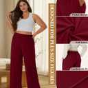 Neer 4 Pack Women's Plus Size Lounge Pants, High Waisted Wide Leg Front Seam Sweatpants Yoga Casual Baggy Pants with Pockets, 3XL