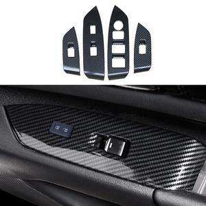 ruihe 4pc Carbon Fiber Color Automobile Door Window Control Panel Cover Trim Fit for Mazda CX-5 CX5 2017 2018 2019 2020 2021 2022 2023 2024 2025 North American Version