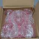 JUSONEY 7oz Vintage Plastic Wine Glasses,Crystal Textured Plastic Goblets,Disposable Wine Glasses for Parties,Weddings,Elegant Events(6-Pink)