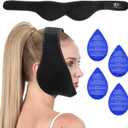 Wisdom Teeth Ice Pack Head Wrap for Pain Relief - Cold Hot Therapy for Face, Jaw & Oral Surgery with 4 Gel Packs, TMJ, Tooth Extraction, Tonsillectomy Recovery-Black