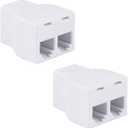 Power Gear Duplex in-Line Coupler, 2 Pack, Ideal for Answering Machines, Modems, Fax Machines, Caller ID Displays, Ideal for Home or Office, Discreet Design, All Brands, White, 46065