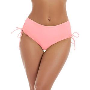 Bonneuitbebe Women's Bikini Bottoms Full Coverage Swim Bottoms Mid Waisted Swimsuit Bathing Suit Bottom (Light Pink)