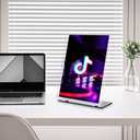 Adjustable Acrylic Sign Holder 8.5"x11", Magnetic Code Sign Menu Stand with Stable Base, Double-Sided Clear Table Paper Display Holder For Office, 8.5"x11" Plastic Stand Up Frames For Store