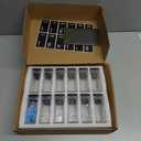 APT 1101 4 oz Glass Square Spice Jars with Labels, Glass Jars with Bamboo Lids, Spice Bottles, Seasoning Organizer, 12 Pack (Black)