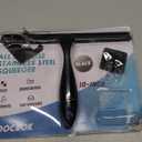 All-Purpose Stainless Steel Shower Squeegee for Shower Doors with 2 Adhesive Hooks, Bathroom Cleaner Tool Household Window Mirror Squeegee for Home Cleaning, Glass Door, Tile Wall, Car, 10 Inch Black