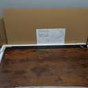 SENIG Small Brown Rectangle Wood and Metal Coffee Table with Storage Shelf for Small Living Rooms (31.5in)