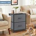 DUMOS Night Stand Small Dresser for Bedroom with 2 Drawers, Bedside Table, 1 Pack