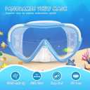 Kids Swim Mask - Ultimate 180 Kids Swim Goggles Anti-Fog Child Diving Mask Leak-Proof Kids Goggles with Nose Cover and Fabric Strap for Ages 4-14 for Swimming, Snorkeling Diving, Blue 
