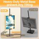 1PCS Tabletop Picture Frame Stand,Heavy Metal Base Adjustable Size Table Easels for Display,Picture Frame Holder Art Display Stand for Signs, Canvas (Black)