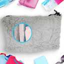 Skywin Stuffable Travel Pillow, Airport Carry on Packable Travel Pillow for Extra Room 15 x 22 in, Neck Pillow, Luggage for Convenience with Soft Fur Faux