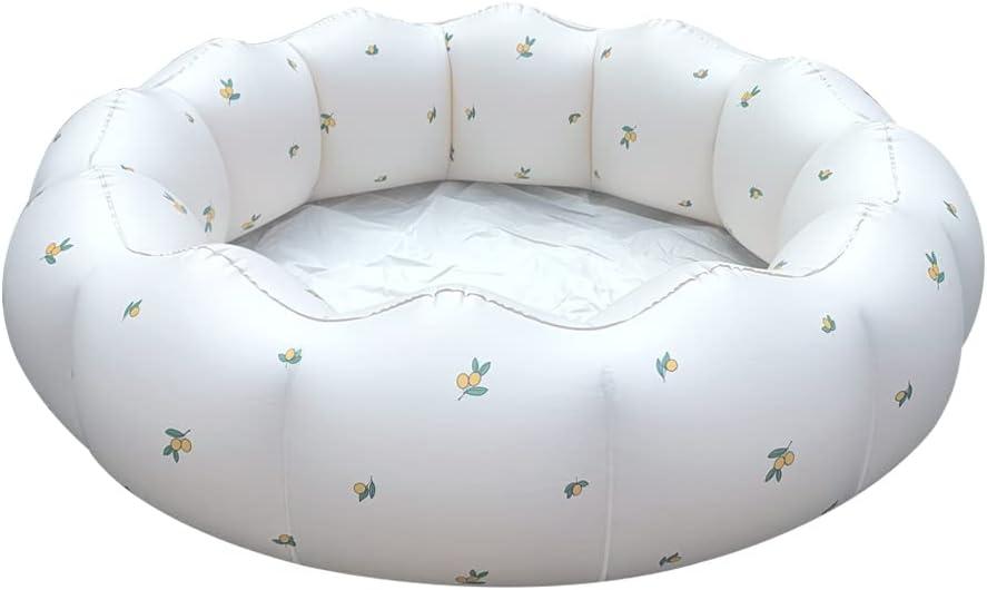Inflatable Baby Pool, Portable Paddling Baby Swimming Pool, Toddlers for Ages 0-3 Years Girls and Boys, Indoor& Outdoor, Garden and Backyard Summer Water Party, 35.4x9.8 In (White)