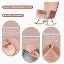 Nursery Rocking Chair Cover,1 Piece Glider Chairs Cover Slipcovers,Soft with Elastic Bottom Spandex Jacquard Small Checks,Furniture Protector Washable,Pink