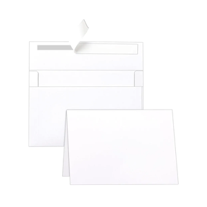 100 Packs Blank White Note Cards and Envelopes 4 x 6 Heavyweight Folded Cardstock and A4 Envelopes Printable Self Seal for Christmas DIY Greeting Cards, Wedding Invitations, Thanksgiving Card