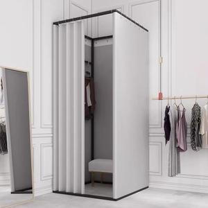 Clothing Store Fitting Room, Portable Changing Room with Shading Curtain Used in Office, Mall, Boutique, Home, Movable Temporary Mobile Privacy Protection (grey, 47x47x79 inches)