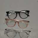 Gaoye 3 Pack Blue Light Blocking Glasses, Retro Round Eyewear Frame Anti Eyestrain Computer Glasses for Women Men - GY1688 (Black+Pink+Transparent)