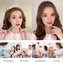 2 x Satin Heatless Curling Set - Hair Rollers for Curls Heatless Hair Curlers & Hot Rollers Hair Curlers to Sleep in Curling Rod Headband Curler (Dreamy Rosy Clouds)