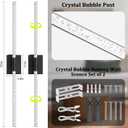 iThird Crystal Bubble Wall Sconces Set of 2: 10000mAh Rechargeable Wireless Lights with Remote & 360° Rotate, 4 Color Temps Dimmable, 31.5" Wall Lamp for Bedroom Living Room Mirror, Black