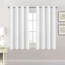 White Curtains for Bedroom/Living Room - Classic Grommet Top (2 Panels, 52 Inch by 53 Inch) 