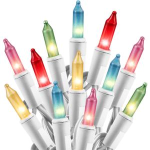 Easter Decorations Mini String Lights - 26.5 feet 100 Count Mini Light Set on White Wire Plug in End to End Connectable for Indoor Outdoor Party Yard Garden Patio Home Easter Decor, Multicolored