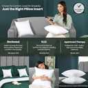 Utopia Bedding Throw Pillows Insert (Pack of 2, White) - 20 x 20 Inches Bed and Couch Pillows - Indoor Decorative Pillow