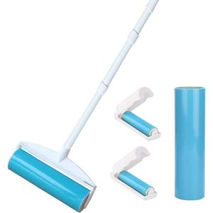 8" Large Reusable Lint Roller, Giant Washable Pet Hair Remover with Extendable Handle, Long Sticky Lint Brush for Furniture, Carpet, Sofa and Clothes, 1 Large, 1 Refill and 2 Mini Size