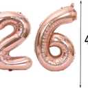 Sweet 26th Birthday Decorations Party Supplies,Rose Gold Number 26 Balloons,26th Mylar Balloons Rose Gold Foil Fringe Curtains Photo Backdrop 26th Birthday for Women,Men