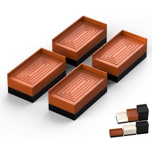 Furniture Risers, Tclouda Bed/Sofa/Desk/Table/Chair Leg/Fridge Lifts to 1.5, 3 and 4 in, Rectangle Adjustable Risers Blocks for Extenders, Heavy Duty Supports Up to 1300 Lbs, 1.5 in-Brown-Rectangle (1.5 Inch-brown-rectangle)