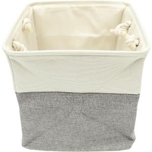 Storage Basket Extra Large Baskets for Organizing Grey Rectangle Laundry Basket Linen Fabric Bins Set of 2 Clothes Baskets for Closet Shelves Hallway Bedroom Toy Organizer 17x12x15 In