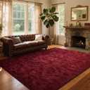 7x10 Ft Extra Large Shag Rugs for Living Room, Ultra Soft Fluffy Furry Area Rugs for Bedroom Indoor Floor, Aesthetic Carpet for Kids Home Decor (Burgundy)