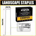 240 Pack Landscape Staples 6 Inch,11 Gauge Garden Landscape Staples, Galvanized Steel Garden Stakes, Heavy Duty Yard Ground Stakes for Gardening Plant Cover Weed Barrier Fence Lawn Tent