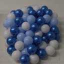 GOGOSO Ball Pit Balls for Toddler, Baby Plastic Playballs Kids Soft Pastel Pelotas Non-Toxic BPA-Free Pearl Blue+Light Blue+White 100 Balls