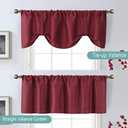 Home Queen Tie Up Curtain Valance Window Treatment for Living Room,Adjustable Balloon Rod Pocket Drape Valence,Set of 1,54 X 20 Inch,Burgundy (Cranberry Red)