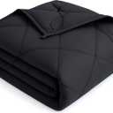 OMYSTYLE Weighted Blanket for Adults (12lbs, 48''x72'') - Twin Size Heavy Throw Blanket, Breathable and Cooling Microfiber Material with Premium Glass Bead for All Season Use, Machine Washable, Black