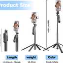 71" Selfie Stick Phone Tripod with Wireless Remote & 2 Fill Lights, Extendable Aluminum Phone Stand for iPhone/Android/Camera, Portable Travel Tripod for Vlogging, Live Streaming, Video Recording