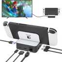 Upgraded Switch TV Dock for Nintendo Switch/Switch OLED, MVIIOE Switch Docking Station with Ethernet LAN, Support YouTube, 4K@60HZ 1080P HDMI 2.0 Port, 3 USB Ports & PD Fast Charging White