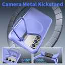 for Samsung Galaxy S24 FE Case [Compatible with Magsafe] [9H Glass Screen Protector] [Metal Camera Lens Stand] Translucent Matte Back Skin-Touch Phone Cover Case for Galaxy S24 FE