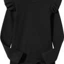 Girls Long Sleeve T-Shirt Cotton Rib-Knit Tees Toddler Stretch Basic Warm Round Neck Tops
