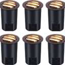 CLOUDY BAY [6 Pack] 9W Low Voltage Landscape Lights,LED Well Lights,Grated Top,12V-24V Waterproof Outdoor,2700K/3000K/3500K/4000K/5000K In Ground Lights for Fence Pathway Deck,Bronze