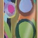 Kate and Laurel Blake Circle of Love Framed Printed Glass Wall Art by Caleb Griswold, 18x24 Natural, Colorful Abstract Décor for Wall