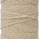 Macrame Cord  80% Cotton & 20% Polyester  1mm, 300 Foot Spool, Natural Color  Rope for Handmade Crafts, Wall Hanging, Planters, Crafts, Knitting and Boho Arts