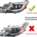 Headlight Assembly Pair for 2013 2014 2015 Toyota Avalon Halogen Projector Head Lamp Replacement for TO2503215 Right Passenger Side,Chrome Housing Amber Reflector