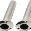 2pcs 15 Degree Fishing Rod Holder with Drain Hole 316 Stainless Steel Rod Pole Holders