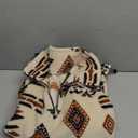 ZAFUL Women's Fashion Long Sleeve Lapel Half Zip Plain Faux Fur Sweatshirt Solid Color Crop Pullover Tops, Size Small (3-Light Coffee)